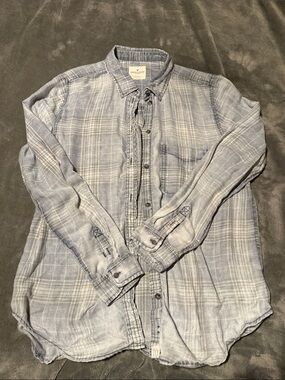 Light Blue Plaid Women’s Button-Up Shirt